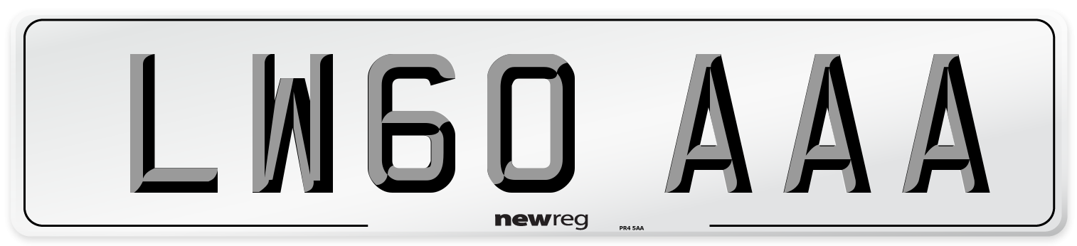 LW60 AAA Number Plate from New Reg